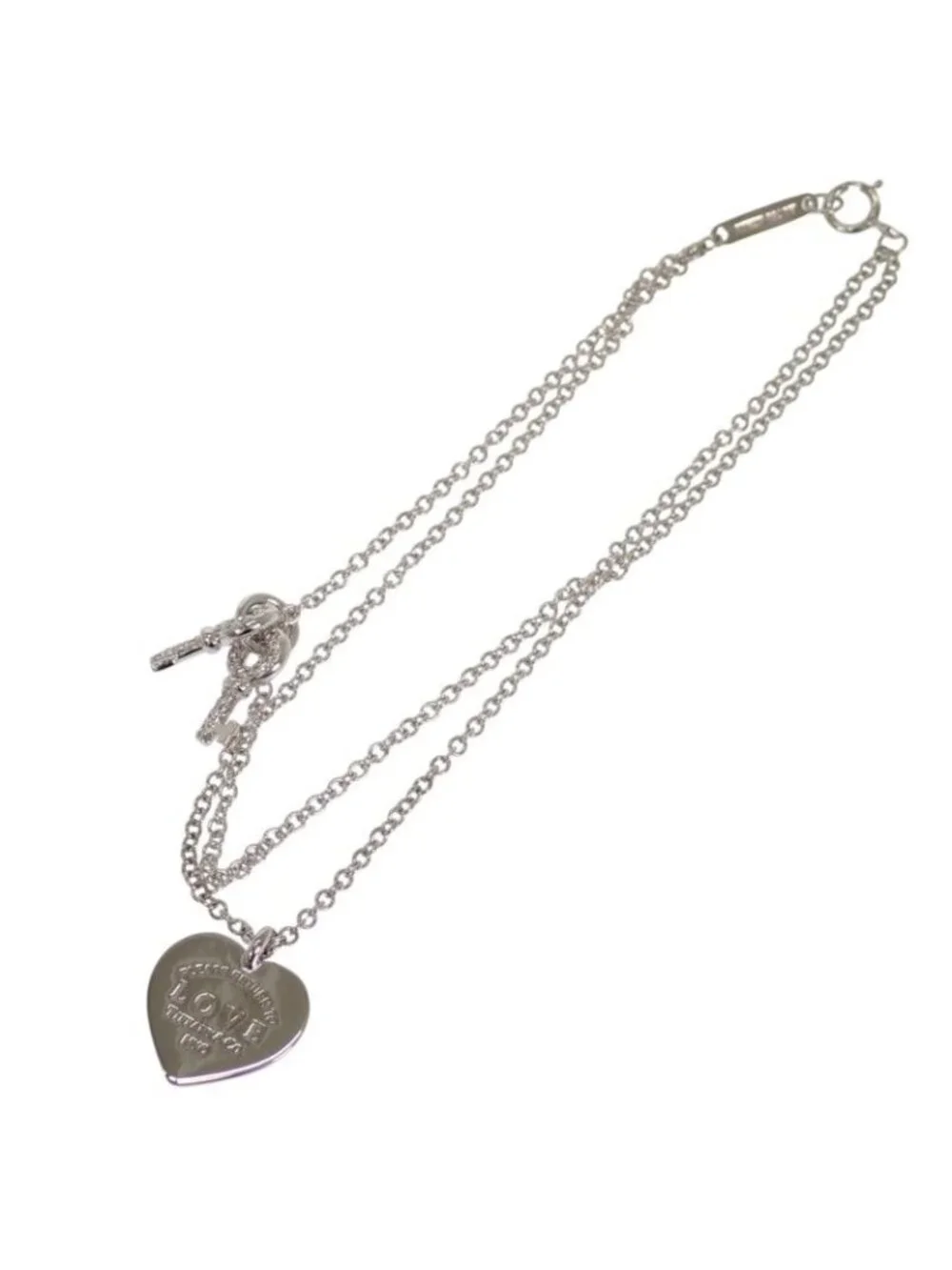 Tiffany & Co Love Heart Tag Key Return to Tiffany Bracelet 18k White Gold